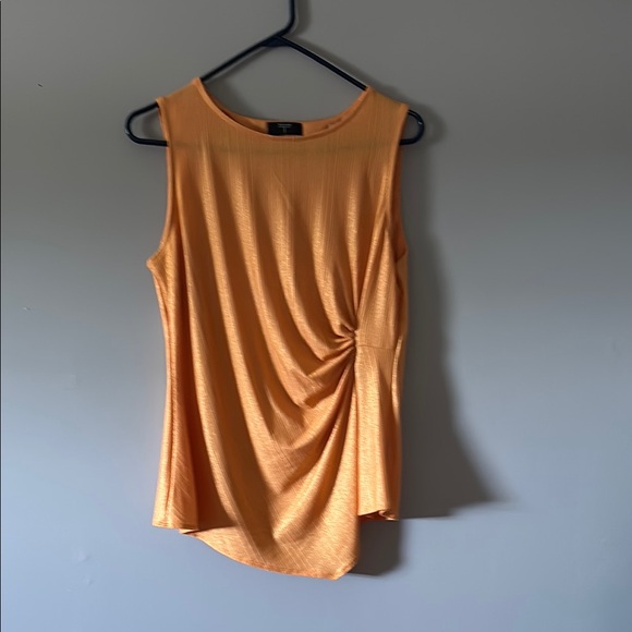 Tahari Tops - Tahari Orange Ruched Sleeveless Tank Top